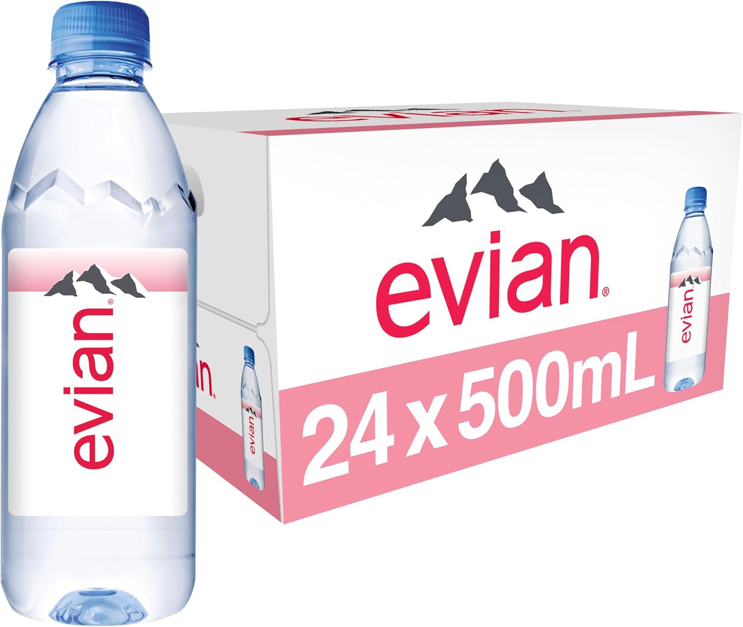 Evian Prestige Still Mineral Water, 24 x 0.5 Litre