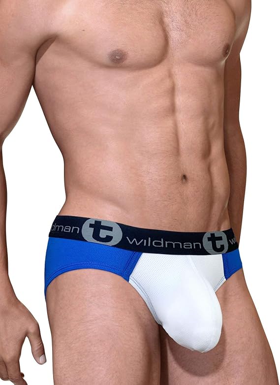 Wildmant Big BOY Pouch MESH Breif Royal Blue/White