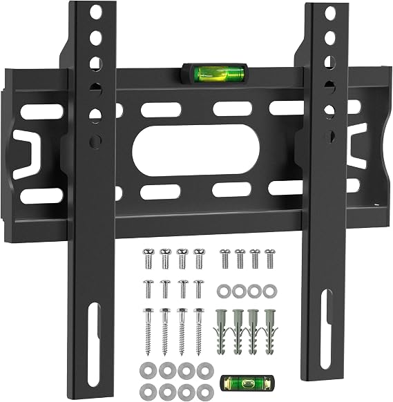 Tv Wall Bracket For 17-43 Inch, Flat Tv Wall Mount With Spirit Level, 30kg Capacity, Max Vesa: 200x200 | 30kg Capacity, Max Vesa: 200x200