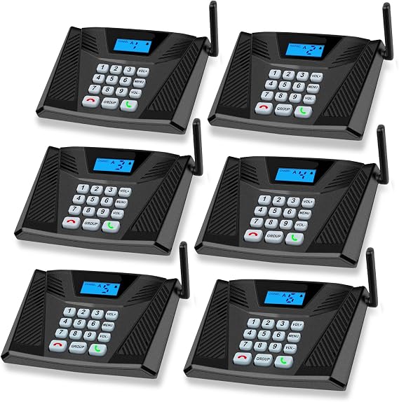 Intercoms Wireless for Home, Upgrade Hands-Free Intercom 5300ft | Full Duplex Two-Way Talk Room to Room Intercom with 9 Channel 2 Group, Auto Answer, Wireless Intercom System for Home, 6Packs