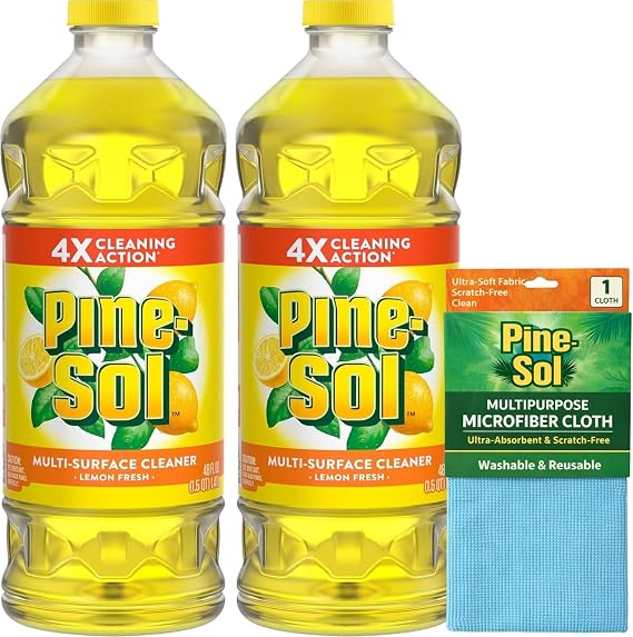 Pine-Sol Multi-Surface Cleaner, Floor Cleaner, Lemon, 96 Fluid Ounces