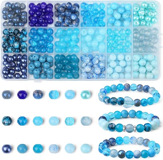 Blue Beads for Jewellery Making Kit