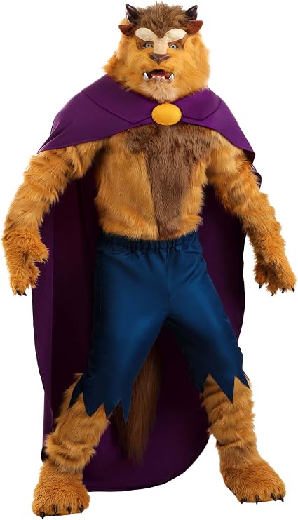 Men's Authentic Caped Disney Beast Costume | Adult Beauty and the Beast Outfit with Movable Jaw Mask, Cape