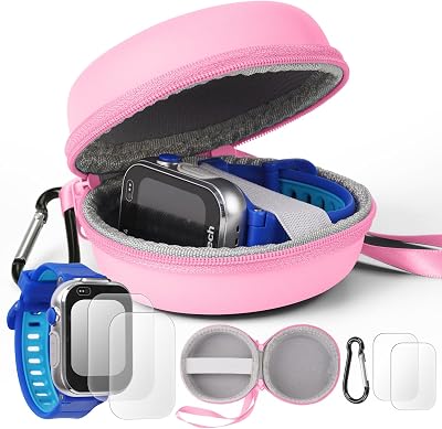 YouKnow Travel Case for Vtech KidiZoom Smartwatch DX4, DX3, DX2  for Little Tikes Tobifor Gizmo WatchWatch 2, Kid Watches Carry Box for VTech Kidizoom Smartwatch Only Case Pink