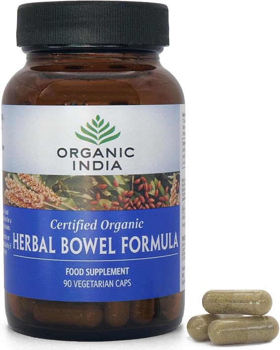 Organic India Herbal Bowel Formula with Psyllium Husk, 90 Capsules