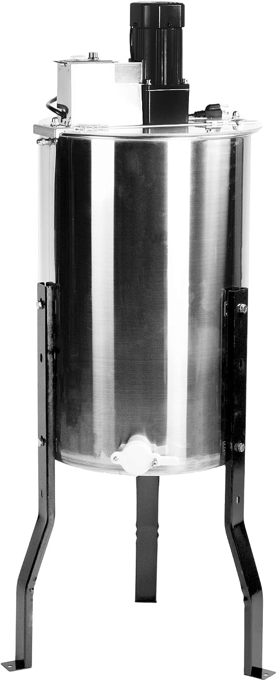 VIVO Electric Honey Extractor 3 Frame Rack, Food Grade Stainless Steel Honey Processing Equipment, Powered Honeycomb Drum Spinner with Transparent Lid, BEE-V003E