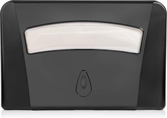Toilet Seat Cover Dispenser by Oasis Creations Wall Mount Heavy Duty Commercial or Residential Black