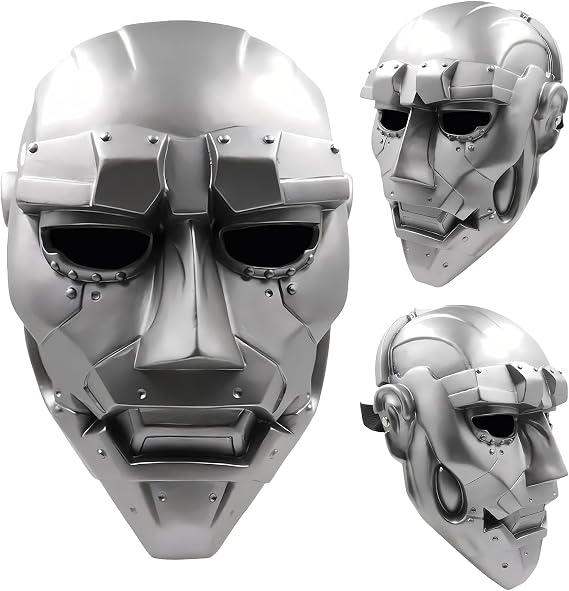 Doctor Doom Mask Helmet Fantastic Movie 1:1 Replica Slip Knot Doctor Doom Mask Halloween Doom Helmet PVC Cosplay Mask Costume Accessories