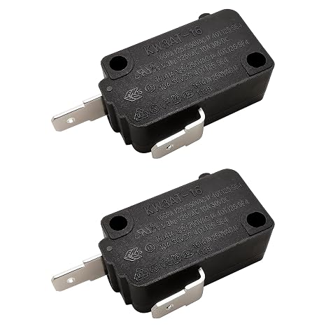 HiQltyla Microwave Door Switch Replacement, KW3AT-16 16A 125VAC, 2NC | 2x Normally Closed Switch Microwave Oven Repair Accessory (Downward Compatible with KW3A-16)