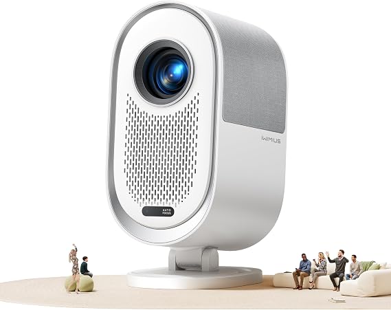 Home Theater Projector with Dolby Audio & 20W Speakers, 1080P 4K Supported WiFi6 Projector with Bluetooth & HDMI ARC, Auto Focus Projector for Family Movie Nights (White)