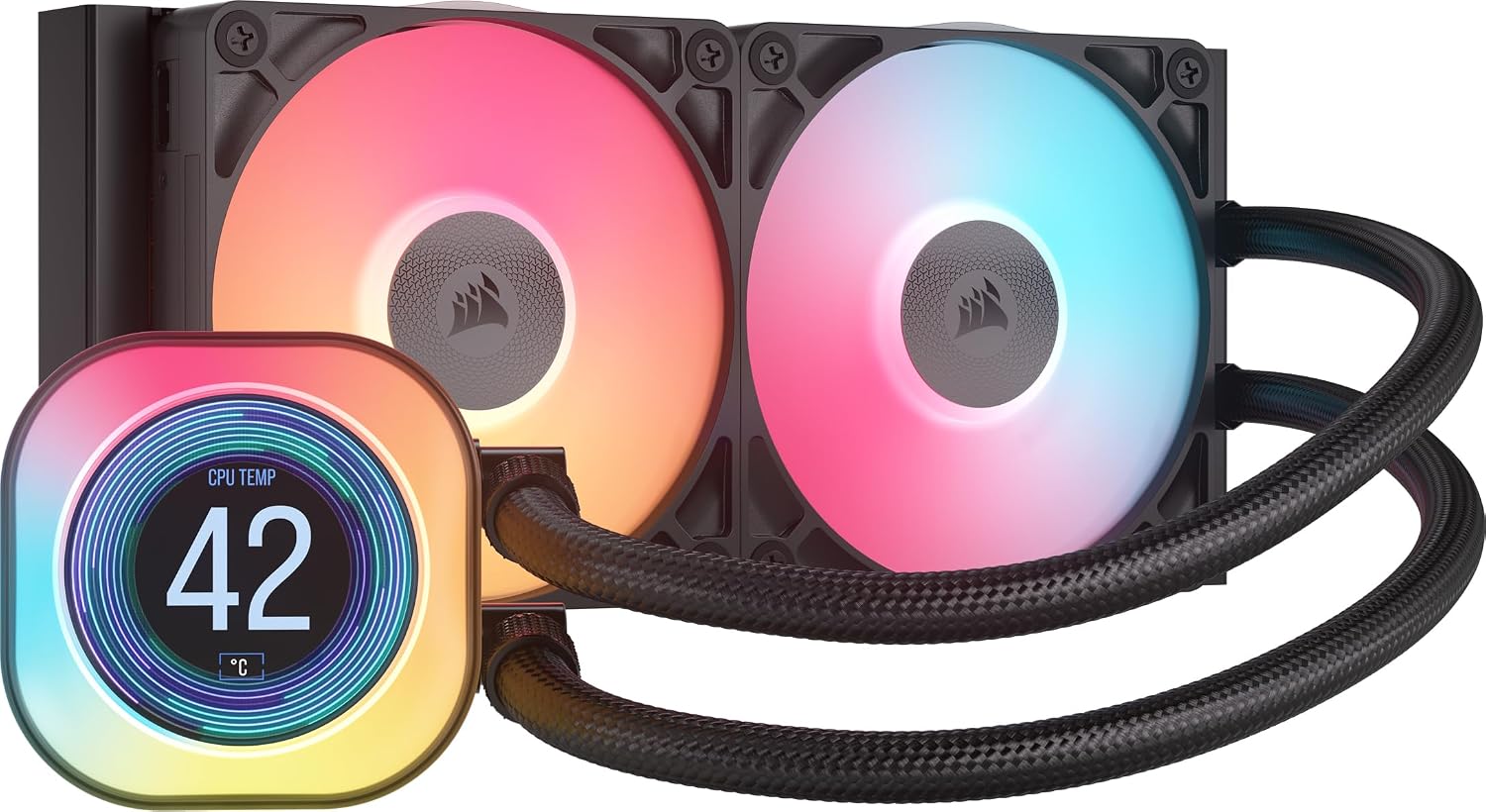 CORSAIR iCUE LINK TITAN 240 Radiator RX ARGB Case Fan with LCD Screen Water Cooled CPU Cooler Black CW-9061022-WW