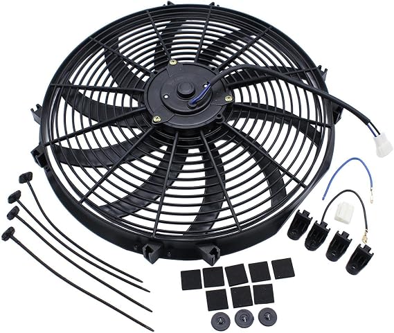 Universal Black Push Pull Electric Radiator Cooling Fan Kit 120W 16in Easy To Install Components For Reliable Performance Electric Radiator Cooling Fan Assembly Kit 16in
