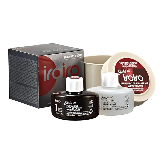 iroiro Permanent Gray Coverage Hair Color (Burgundy Brown, 4.72 oz)
