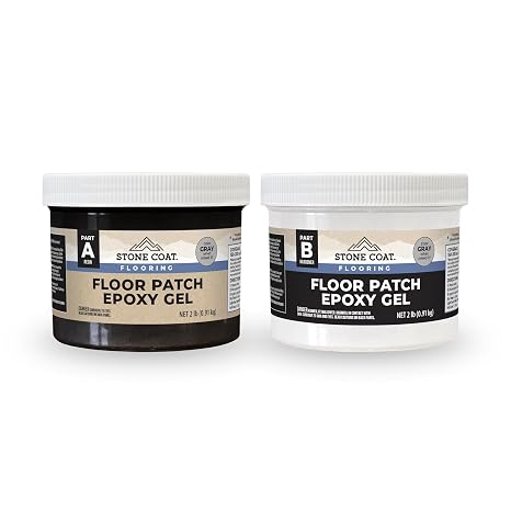 Stone Coat Countertops Floor Patch Epoxy Gel Kit (4 lb 150 to 200 sq ft Coverage) Strong and Flexible Epoxy Filler for Repairing Cracks and Gaps in Concrete, Floors, Walls, and Wood Surfaces