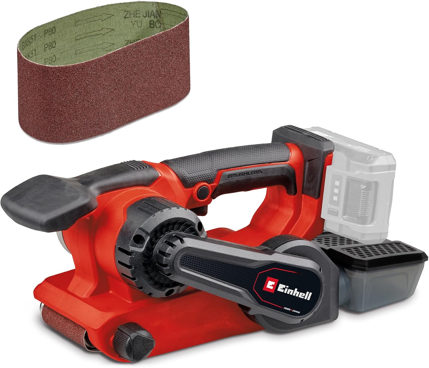Einhell Professional Cordless Tank Sanding TP-BS 18457 Li BL-Solo Power X-Change including 18V, Li-Ion, Coal-Free Engine, 3x P80 457x75 mm sanding belt - 4466270