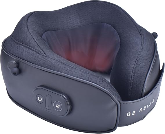Be Relax New! Knead Rest Travel Massager | Precision Kneading, Targeted Heat, Immersive Quiet, Noise-Cancelling Earbuds