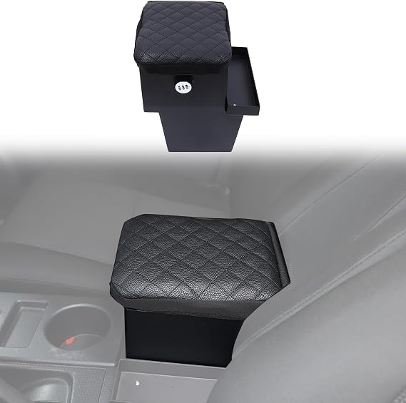 Car Center Console Safe Lock box Compatible with Toyot@ FJ Cruiser 2007-2021 Center Console Heighten Armrest Storage Organizer Security Console Safe With 3-digit combination password