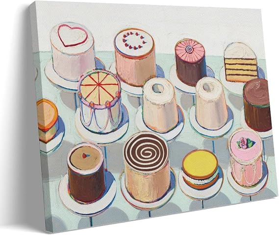 Wayne Thiebaud Classic Works Posters - Cakes Room Aesthetic Print Art Wall Painting Canvas Modern Bedroom Decor 12x18inch(30x45cm)