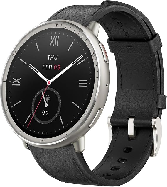 Amazfit Active 2 Premium Smart Watch 1.32" Sapphire Glass, GPS, iOS/Android | 44mm, 10-Day Battery, Water-Resistant, AMOLED Display, Heart & Sleep Monitor, HYROX Mode, Leather + Sport Strap