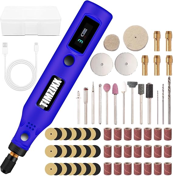 Mini Cordless Rotary Tool Kit, 3-Speed Working Screen Diaplay Sander with 71 Accessories, Multi-Purpose 3.7V Power Mini Grinder for Sanding, Polishing, Engraving and Small DIY Crafts