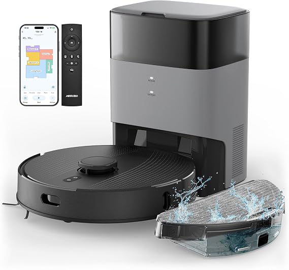 AIRROBO Robot Vacuum and Mop Combo, Self-Emptying