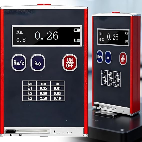 Handheld Surfaces Roughness Tester,Digital Surfaces Roughness Tester Meter with LED Display,Surfaces Profile Gauge High Precision,4 Test Parameters
