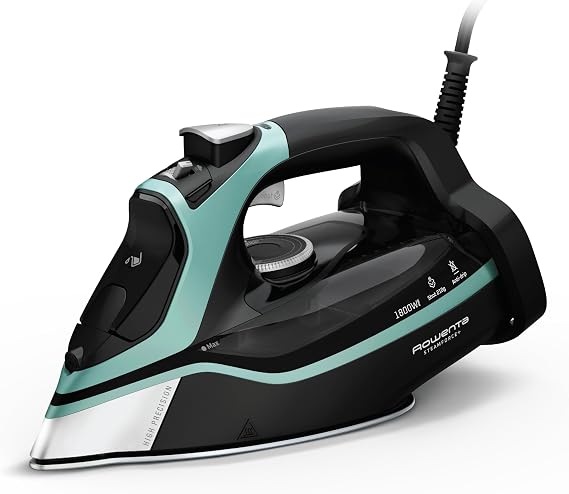 Rowenta Steam Force Stainless Steel Soleplate Steam Iron for Clothes, Anti-Drip Protection, 400 Microsteam Holes, 1800 Watts, Iron, Fabric Steamer, Garment Steamer for Clothes, Precision Tip, DW9440