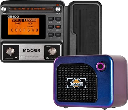 MOOER GE100 Portable Multi Effects Pedal Bundle with Hornet 05i Mini Intelligent Amp Bluetooth Amp 5W Battery Powered