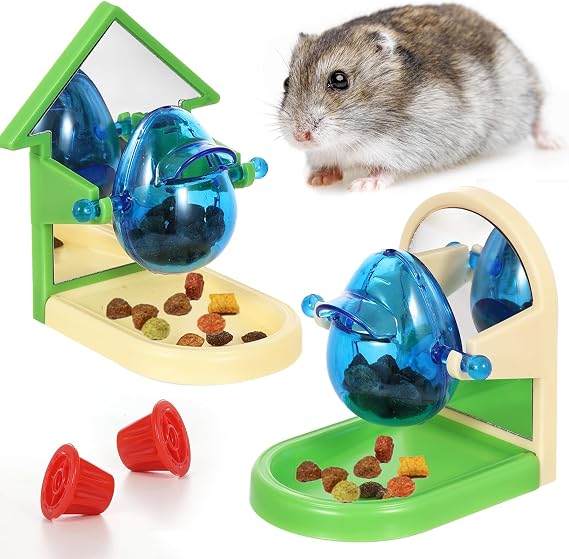 2 Pack Rat Enrichment Toys - Interactive Foraging & Puzzle Games, Treat Dispensing Slow Feeder for Rat, Hamster, Chinchilla, Hedgehog