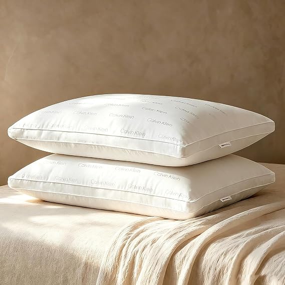 Calvin Klein Luxury Hotel Pillows Queen Size Set of 2 Medium Soft