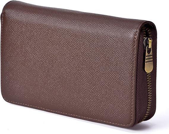 Fountain Pen Leather Pen Case 10 Divided Slots, Rollerball Pen Holder Handmade Display Organizer Zippered Pouch