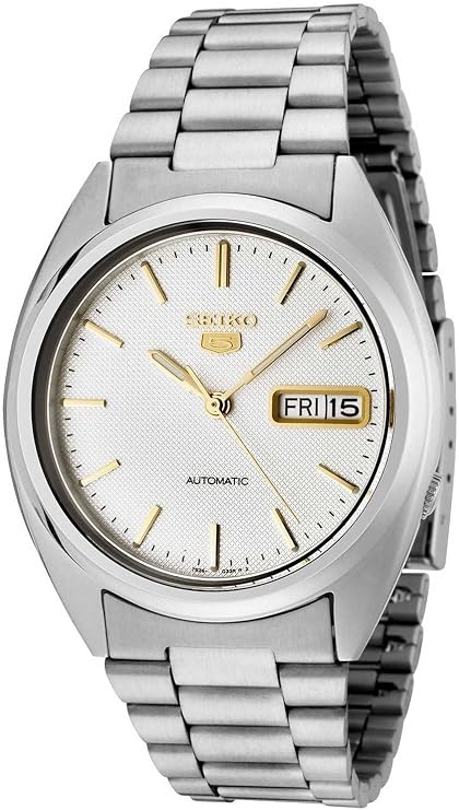 Seiko Men's SNXG47 Seiko 5 Automatic White Dial Stainless Steel Watch