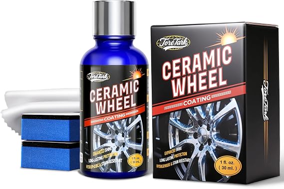 toretark Wheel Rim Ceramic Coating 30ml, 9H Advanced Hydrophobic Shield Repels Brake Dust & Stains, Self-Cleaning Gloss Finish with High Temp Resistance, Wheel Coating Safe for All Trucks, Cars & SUVs