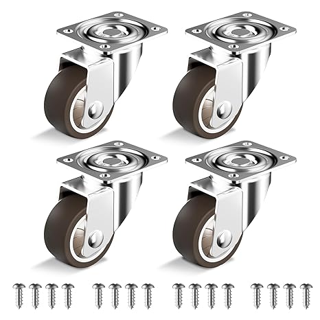 HOLKIE Caster Wheels 1.5inch Heavy Duty Furniture Casters Set of 4 No Brake