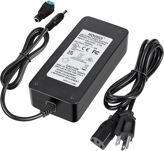 24V 5A Power Supply UL Listed 120W AC/DC Adapter Transformer,5.5x2.1mm Plug | 100-240V AC to 24 Volt 5 Amp DC Converter Power Adapter Switching Power Supply for LED Strip Security Cameras Router Monitor