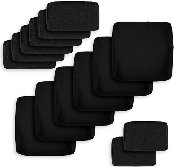 NICESOUL 14-Piece 27x27 Patio Cushion Covers for Outdoor Furniture, Olefin Fade/UV-Resistant Sectional Couch Replacement Cover with Zipper, Woven Durable Slipcovers for Yard, Machine Washable, Black
