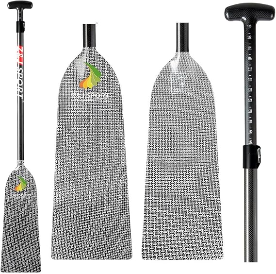 Z&J SPORT Dragon Boat Paddle Carbon Shaft Kevlar/Innegra Blade, IDBF Approved Paddle (110-132cm Adjustable)