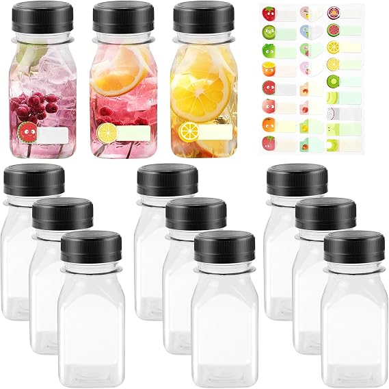 HXC Shot Bottles with Lids 4oz Juice Bottles Small Plastic Bottle Reusable