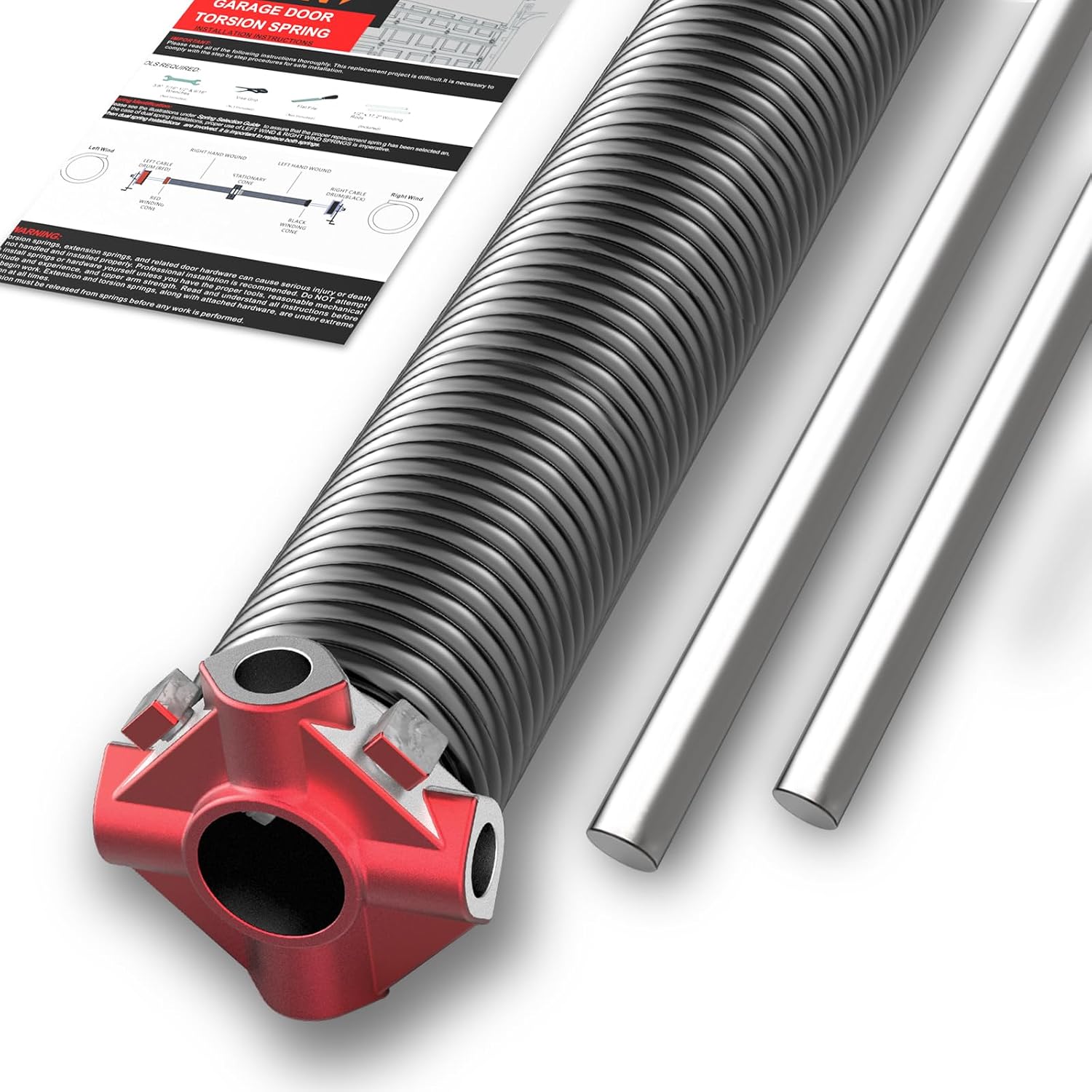 Single Garage Door Torsion Spring with Winding Bars 0.218X2''X28''-R