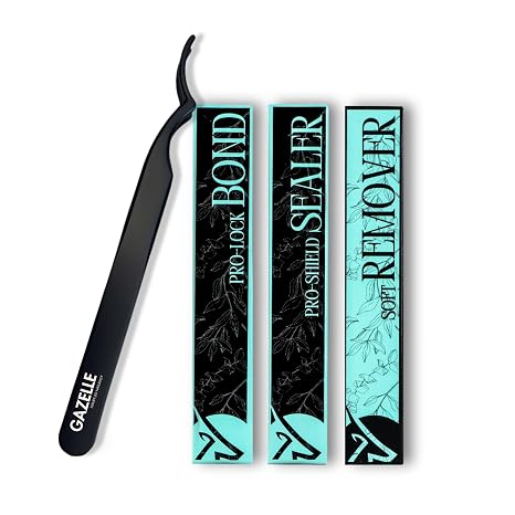 Gazelle Cluster Lash Glue Kit - Lash Bond, Sealer & Remover with Precision Lash Tweezers for DIY Lash Extensions |lash Glue for Eyelash Clusters Long-Lasting Hold & Easy Application