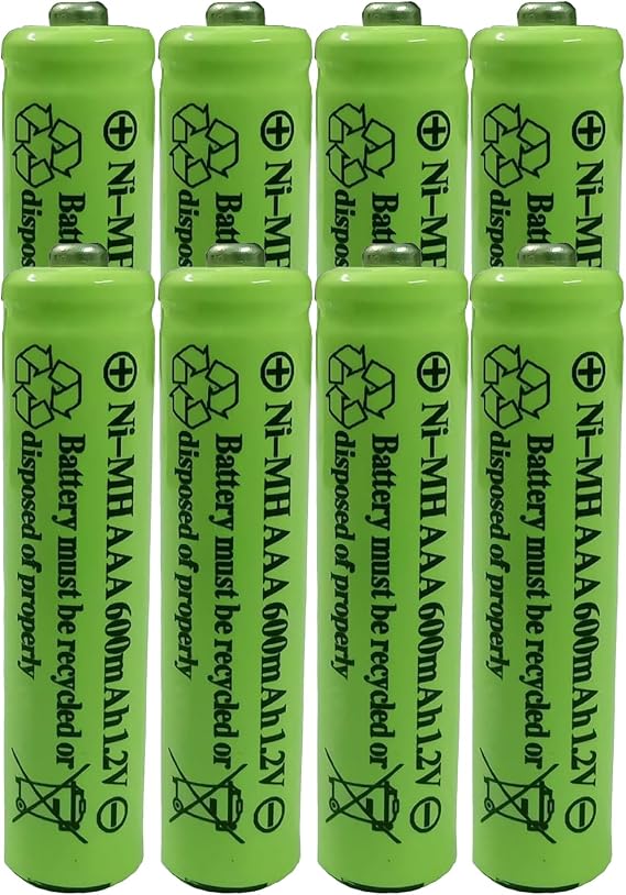 Ni-mh AAA 600mAh 1.2V Rechargeable Battery for Solar Lights Outdoor Garden Lamp(8 Pack)