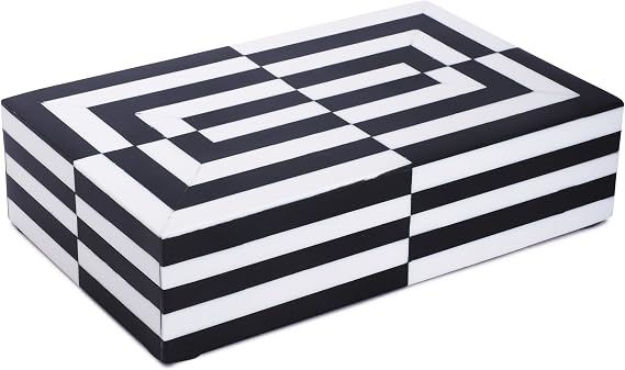 Black and White 3D illusion Box Collection Storage Organizer Decorative Multipurpose Keepsake Jewelry Gift Box (8x5x2 inches)