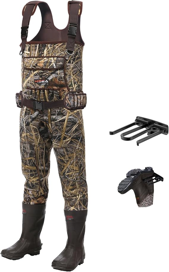 HISEA Hunting Waders for Men 600G Insulated Neoprene Chest Wader Waterproof | 4.5mm Neoprene, with Boots, for Fishing & Duck Hunting