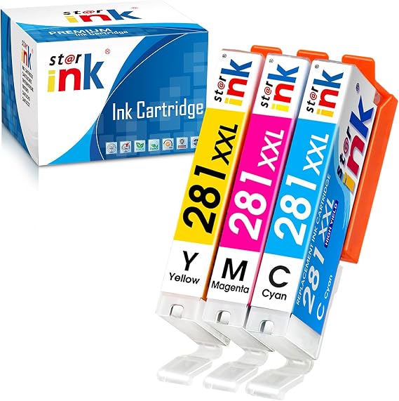 Starink 3 Pack CLI-281XXL Ink Replacement for Canon 281 Ink Cartridges