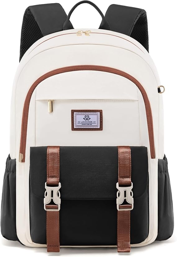 LOVEVOOK School Backpack for Girls Boys,Bookbag for College Women Middle High School, Waterproof Teen Bookbag, Preppy Backpack Travel Daypack with 15.6 inch Laptop Compartment