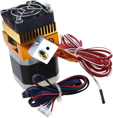 All Metal MK8 Extruder, 3D Printer Extruders Hotend Kit with 0.20.30.40.5mm Nozzle Print Head for 3D Printer 1.75mm Filament Supported MK8 Extruder