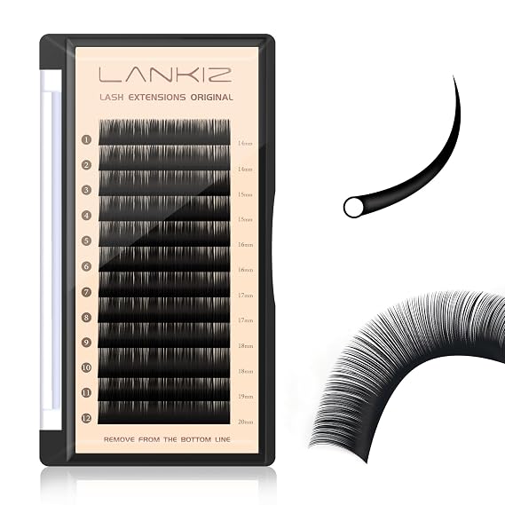 Classic Volume Lash Extension, 0.07 CC Curl 14-20mm Mixed Eyelash Extension Lash Trays, Super Matt Black Individual Lash Extensions for Professional Salon Use