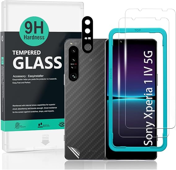 Ibywind Screen Protector for Sony Xperia 1 IV 5G(6.5") 2 Pack+1 Pack Camera Len Protector+1 Back Film,9H Tempered Glass,HD,Scratch Resistant,Bubble Free,Easy Install