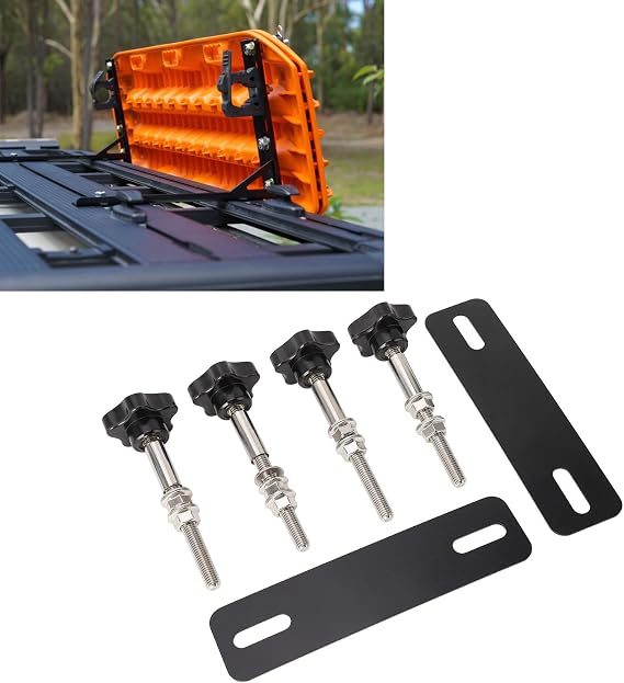 Traction Board Mounting Kit, Recovery Board Mounting Kit for Recovery Tracks with 4.72in to 6.69in Hole Spacing, Traction Boards Mounting Pins Kits, Space Saving, Easy Installation
