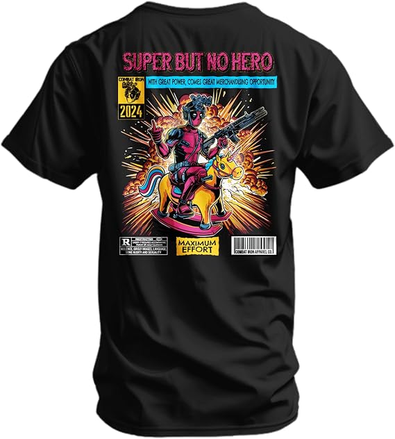 Combat Iron Mens Graphic Short Sleeve T-Shirt | Super But Not Hero Athletic Mens Novelty Tee
